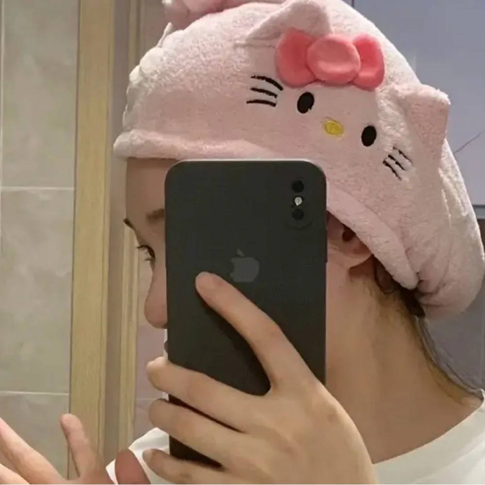 {NEW} Kawaii Quick Dry Hair Towel Pink One Size